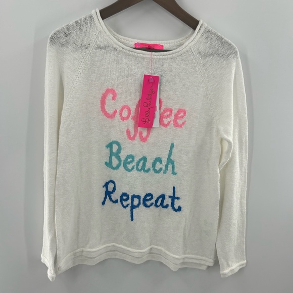 Lilly Pulitzer Sweaters - NWT Lilly Pulitzer $138 Danette Sweater Resort White Coffee Intarsia Size Small
